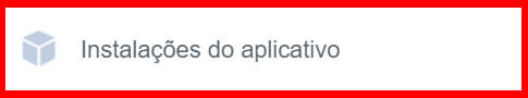 Print do botão de "Instalação do aplicativo" no Gerenciador de Anúncios da Meta.