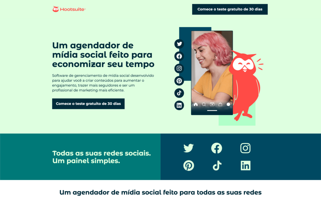 Print da plataforma Hootsuite