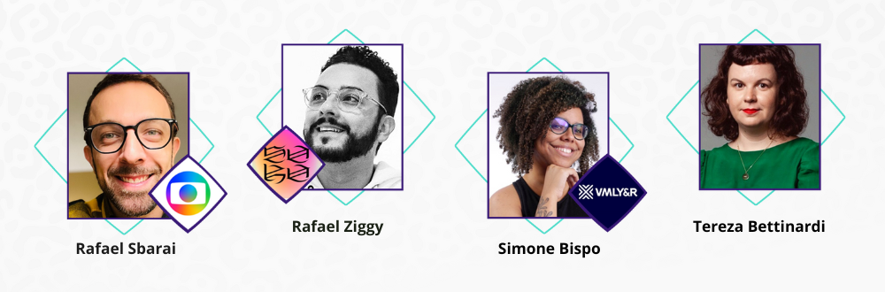 Seleção de Comunicação do Share: Rafael Sbarai, Rafael Ziggy, Simone Bispo e Tereza Bettinardi.